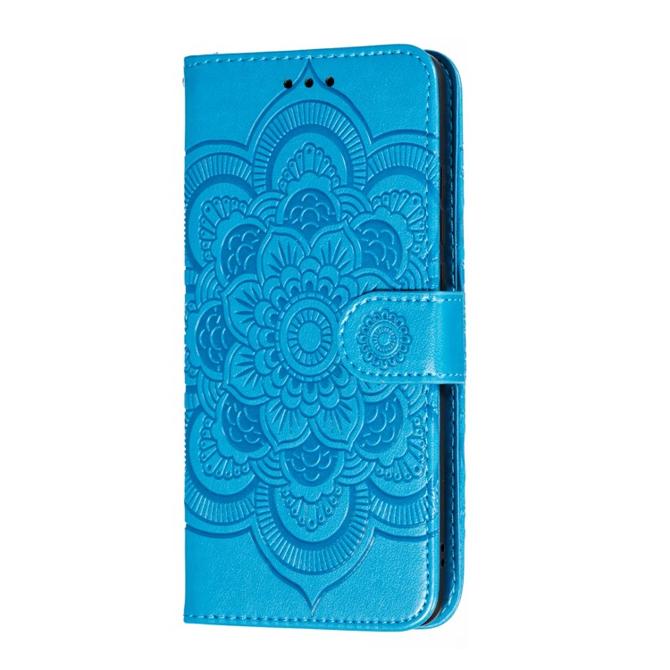 Imprint Mandala Flower Leather Wallet Case for Xiaomi Redmi K20 / Mi 9T / Redmi K20 Pro / Mi 9T Pro - Blue-3