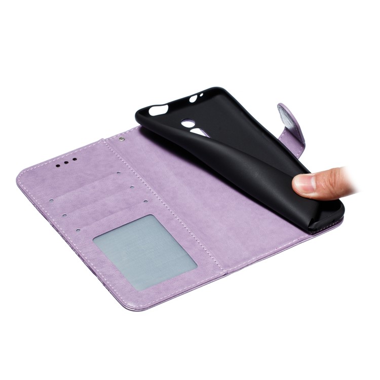Imprint Mandala Flower Leather Wallet Case for Xiaomi Redmi K20 / Mi 9T / Redmi K20 Pro / Mi 9T Pro - Purple-10