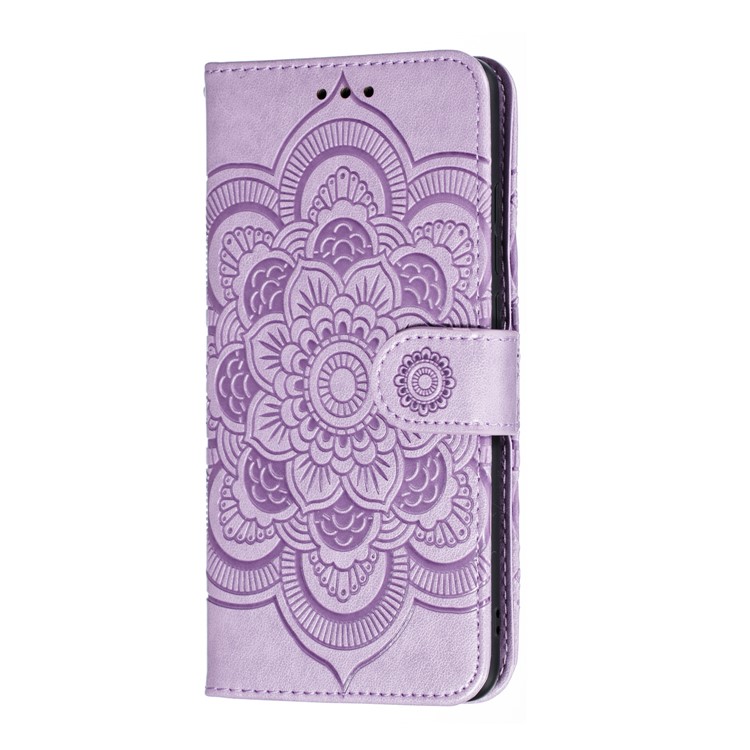 Imprint Mandala Flower Leather Wallet Case for Xiaomi Redmi K20 / Mi 9T / Redmi K20 Pro / Mi 9T Pro - Purple-3