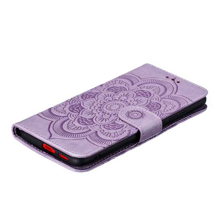 Imprint Mandala Flower Leather Wallet Case for Xiaomi Redmi K20 / Mi 9T / Redmi K20 Pro / Mi 9T Pro - Purple-7