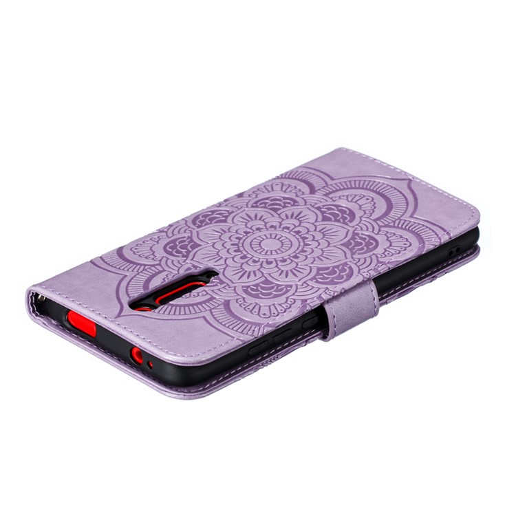 Imprint Mandala Flower Leather Wallet Case for Xiaomi Redmi K20 / Mi 9T / Redmi K20 Pro / Mi 9T Pro - Purple-8