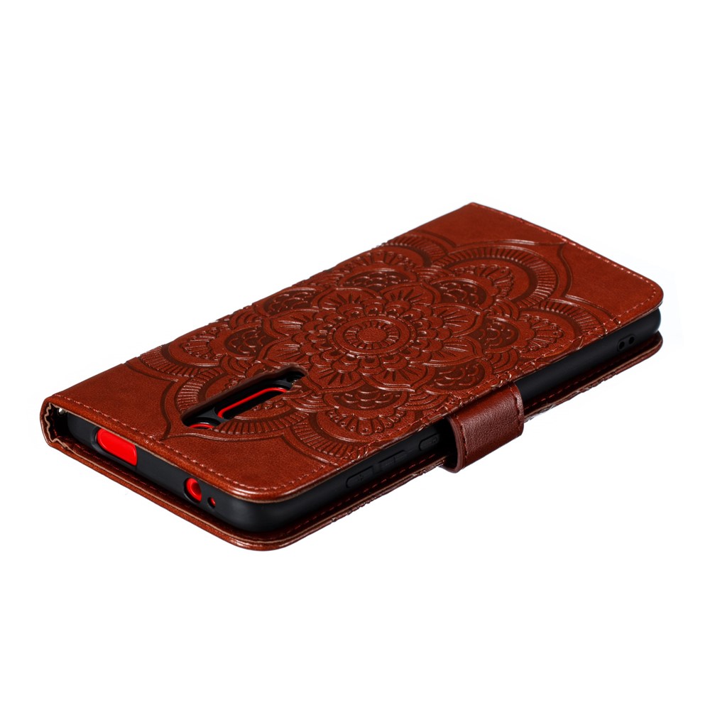Imprint Mandala Flower Leather Wallet Case for Xiaomi Redmi K20 / Mi 9T / Redmi K20 Pro / Mi 9T Pro - Brown-8