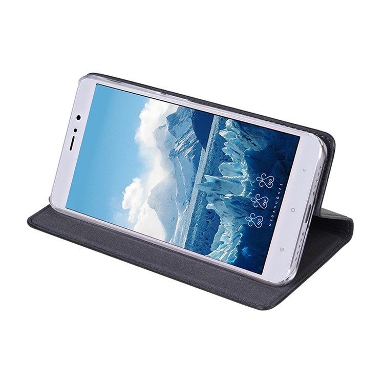 TSCASE Litchi Full Grain Genuine Leather Business Case for Xiaomi Mi 5s Plus - Black-4