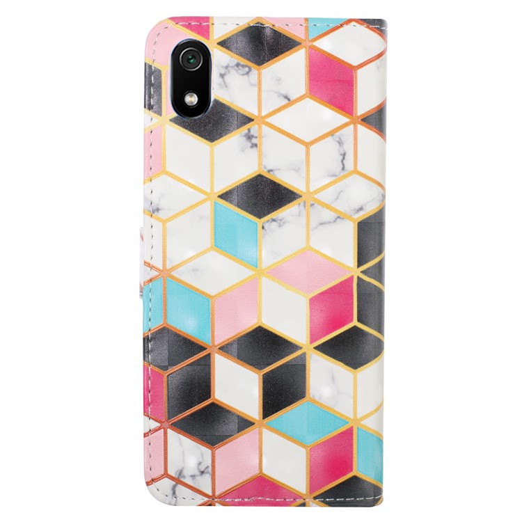 Light Spot Decor Patterned Leather Wallet Case for Xiaomi Redmi 7A - Geometric Pattern-3