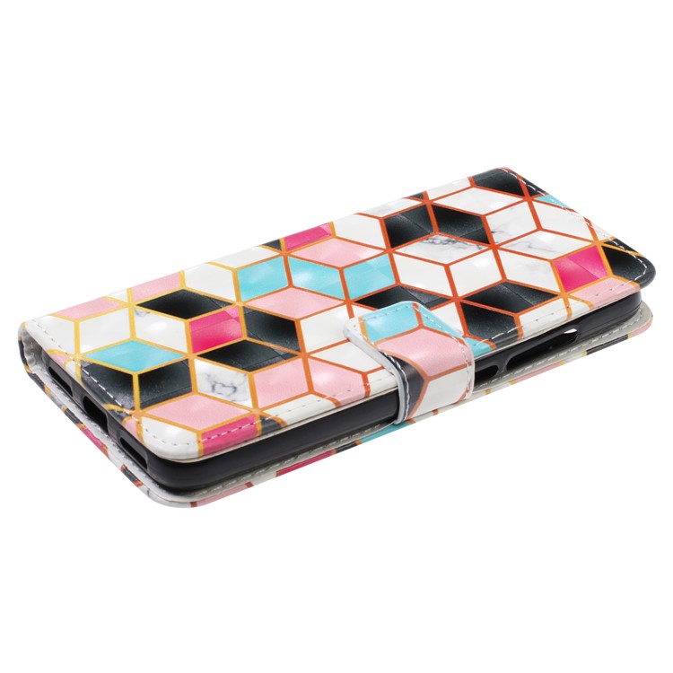 Light Spot Decor Patterned Leather Wallet Case for Xiaomi Redmi 7A - Geometric Pattern-4