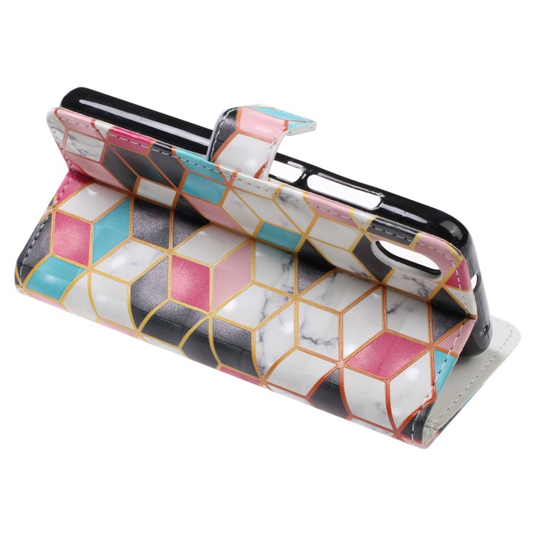 Light Spot Decor Patterned Leather Wallet Case for Xiaomi Redmi 7A - Geometric Pattern-5