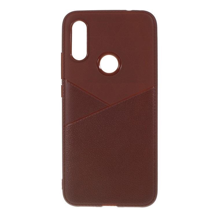 Litchi Texture Soft TPU Cell Phone Cover for Xiaomi Redmi 7 / Redmi Y3 - Brown-1