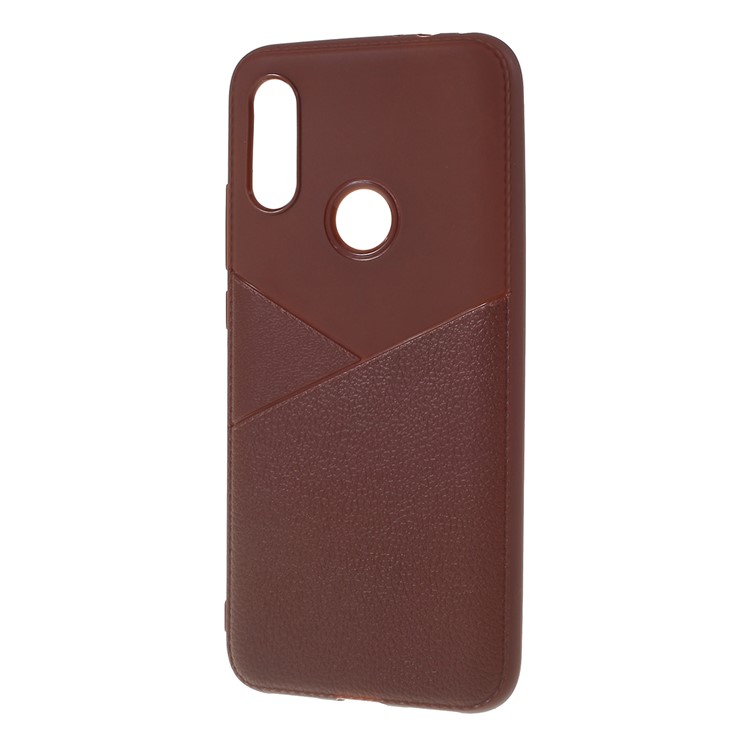Litchi Texture Soft TPU Cell Phone Cover for Xiaomi Redmi 7 / Redmi Y3 - Brown-2