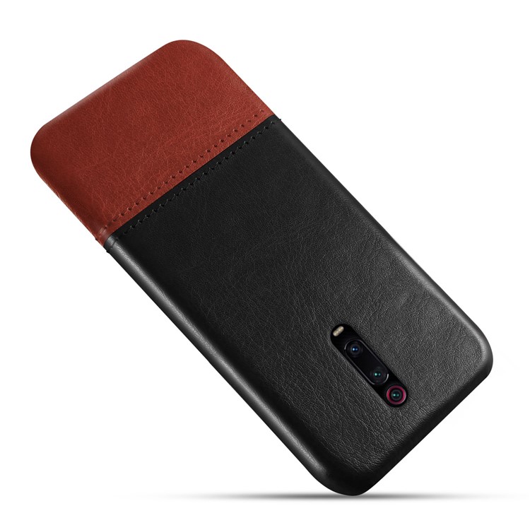 Caja De Cuero De La PU + Pc Del Empalme De Doble Color KSQ Para Xiaomi Redmi K20 / K20 Pro / MI 9T / MI 9T Pro - Negro / Marron Oscuro-2