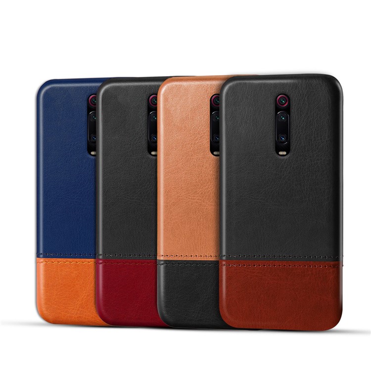 Caja De Cuero De La PU + Pc Del Empalme De Doble Color KSQ Para Xiaomi Redmi K20 / K20 Pro / MI 9T / MI 9T Pro - Negro / Marron Oscuro-6