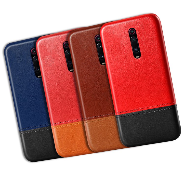 Caja De Cuero De La PU + Pc Del Empalme De Doble Color KSQ Para Xiaomi Redmi K20 / K20 Pro / MI 9T / MI 9T Pro - Negro / Marron Oscuro-7