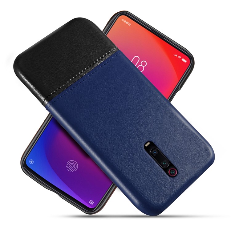 KSQ Dual-color Splicing PU Leather+PC Phone Case for Xiaomi Redmi K20 / K20 Pro / MI 9T / MI 9T Pro - Dark Blue / Black-1