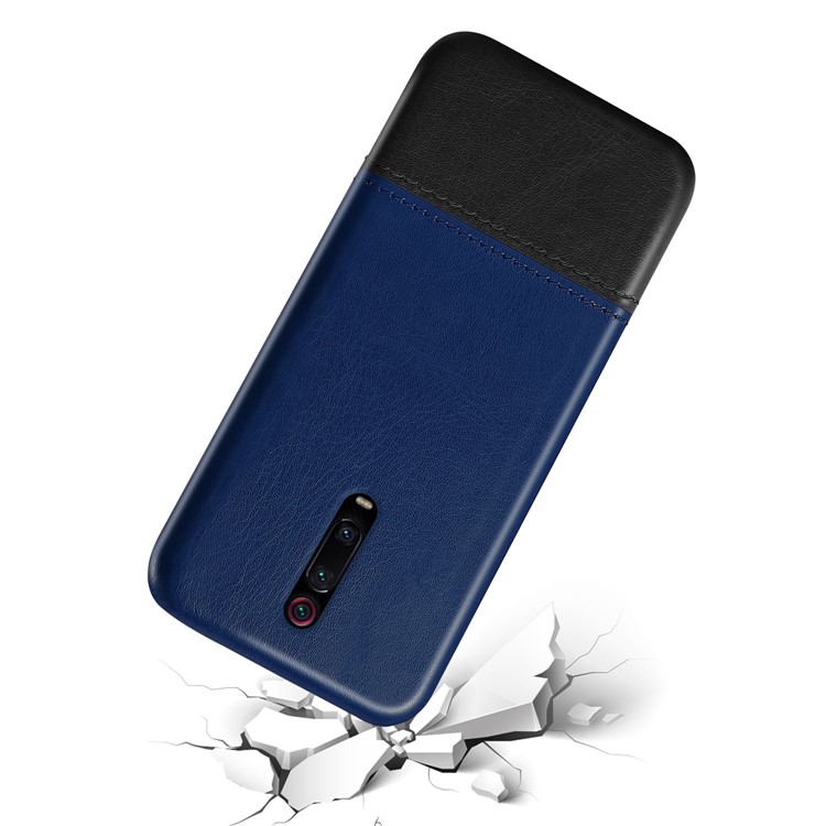 KSQ Dual-color Splicing PU Leather+PC Phone Case for Xiaomi Redmi K20 / K20 Pro / MI 9T / MI 9T Pro - Dark Blue / Black-2