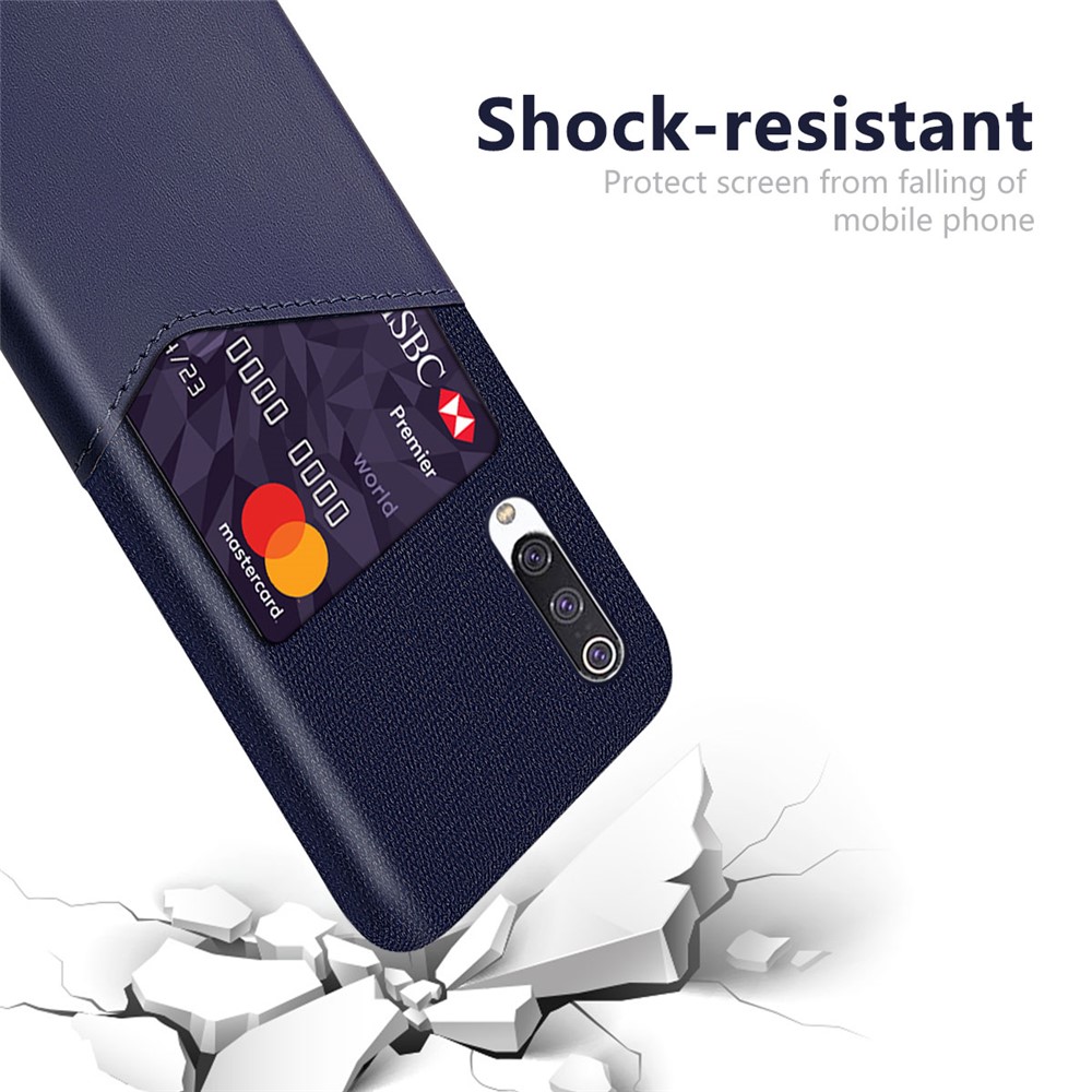 KSQ PC + PU + Cloth Hybrid Phone Back Shell with Card Slot Xiaomi Mi CC9 / Mi CC9 Meitu Edition/ Mi 9 Lite / Mi 9 Lite - Blue-2