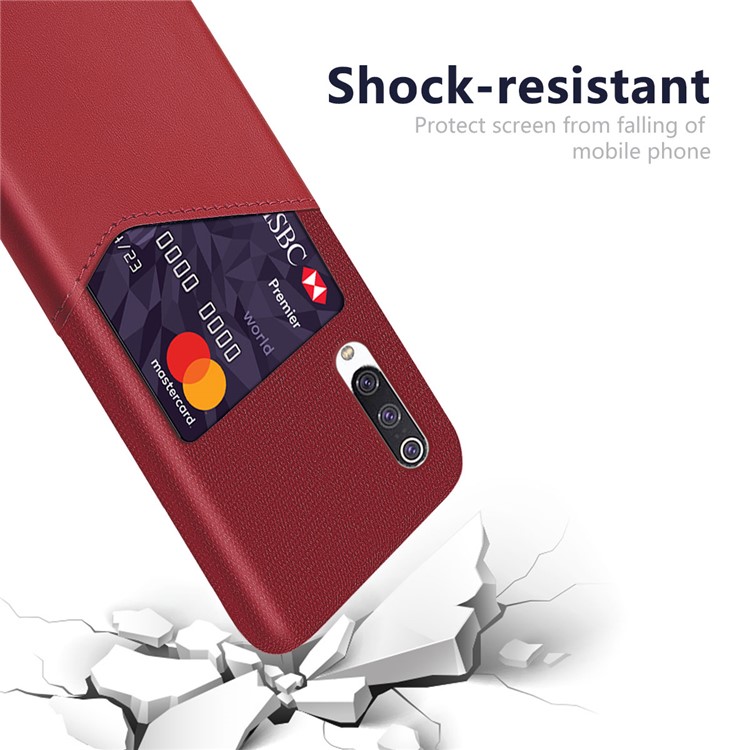 KSQ PC + PU + Cloth Hybrid Phone Back Shell with Card Slot Xiaomi Mi CC9 / Mi CC9 Meitu Edition/ Mi 9 Lite / Mi 9 Lite - Red-2