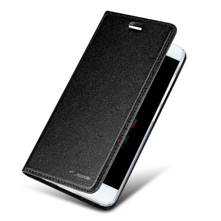TSCASE for Xiaomi Redmi Note 4 Business Litchi Full Grain Genuine Leather Case Stand - Black-5