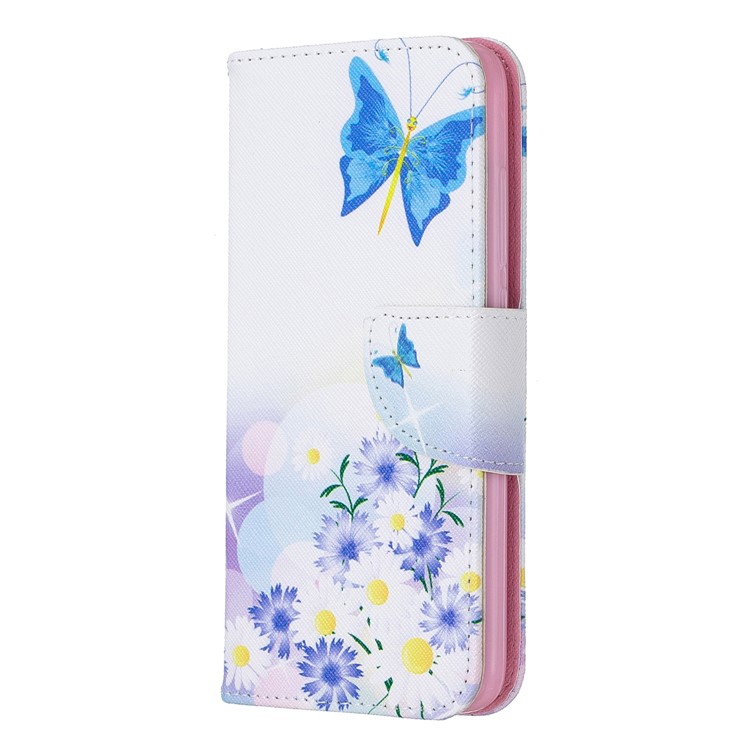 Style D'impression pu Leather Flip Stand Téléphone Pour Xiaomi Redmi 7a - Papillons Bleus