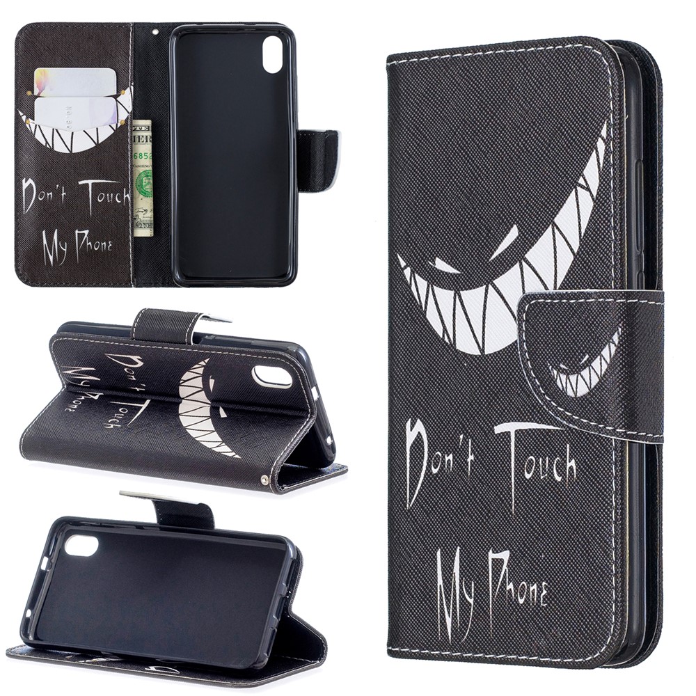 Printing Style PU Leather Flip Stand Phone Case for Xiaomi Redmi 7A - Do not Touch My Phone-1