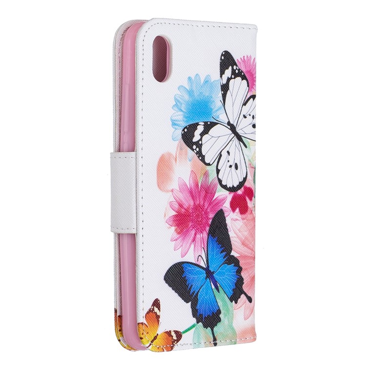 Printing Style PU Leather Flip Stand Phone Case for Xiaomi Redmi 7A - Butterflies and Flowers-3