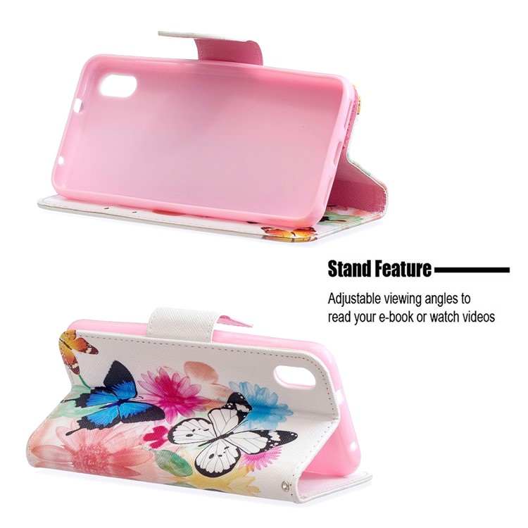 Printing Style PU Leather Flip Stand Phone Case for Xiaomi Redmi 7A - Butterflies and Flowers-5