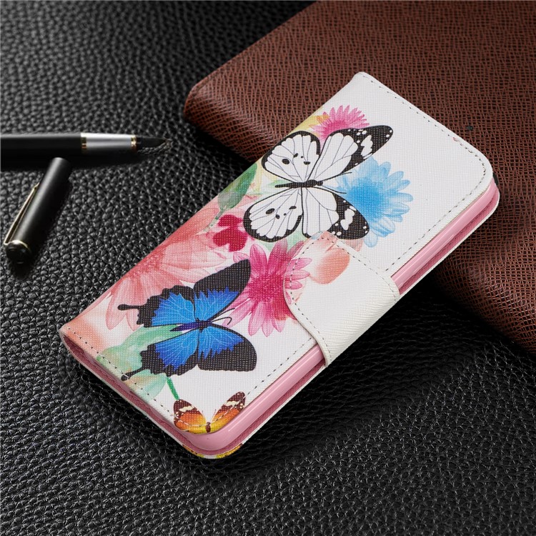 Printing Style PU Leather Flip Stand Phone Case for Xiaomi Redmi 7A - Butterflies and Flowers-7