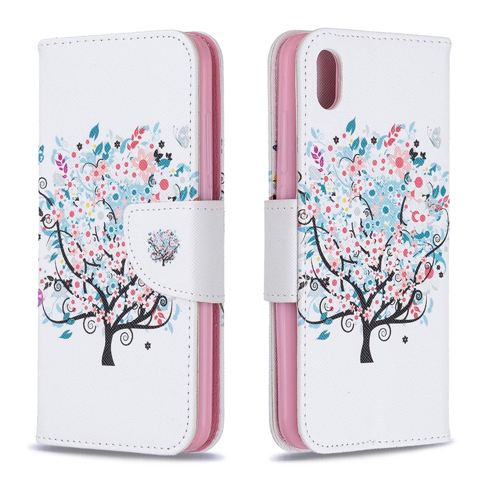 Printing Style PU Leather Flip Stand Phone Case for Xiaomi Redmi 7A - Flowered Tree-4