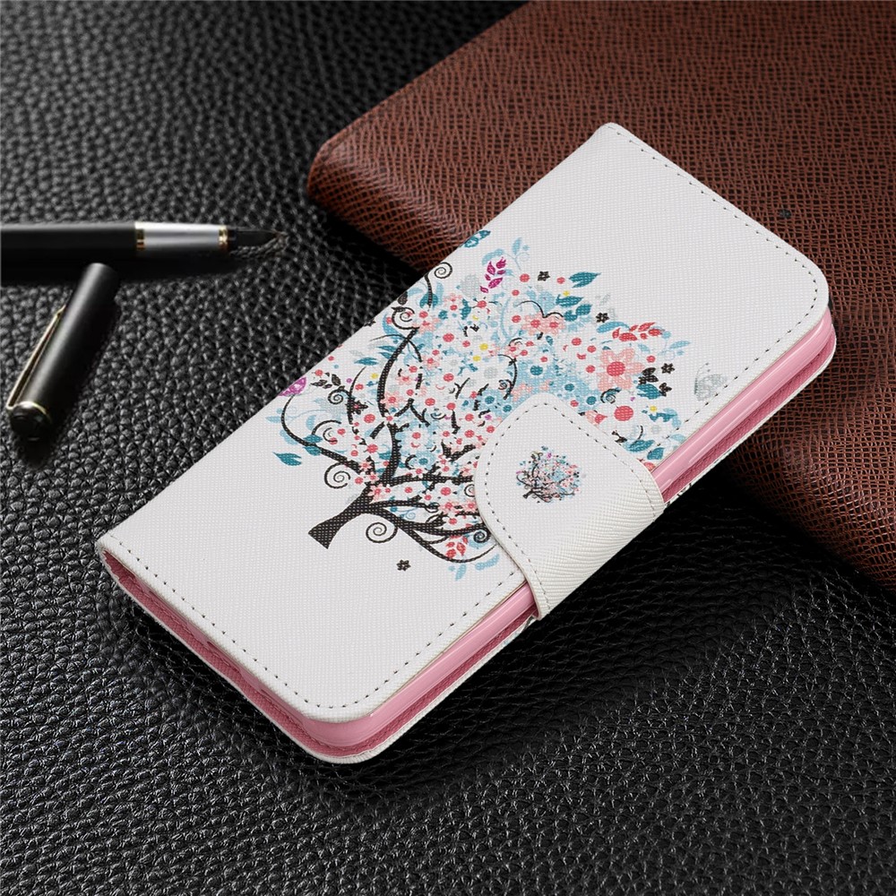 Style D'impression pu Leather Flip Stand Téléphone Pour Xiaomi Redmi 7a - Arbre Fleuri-7