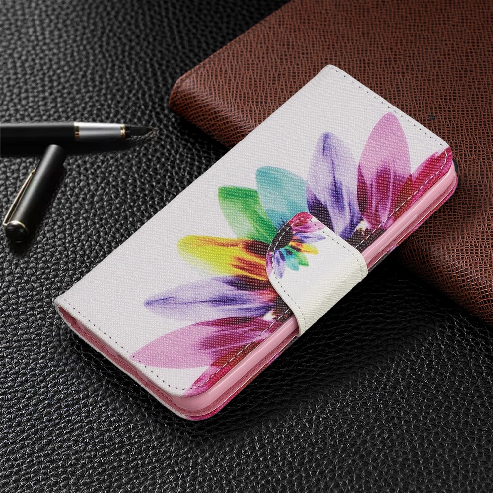 Printing Style PU Leather Flip Stand Phone Case for Xiaomi Redmi 7A - Petals Pattern-7