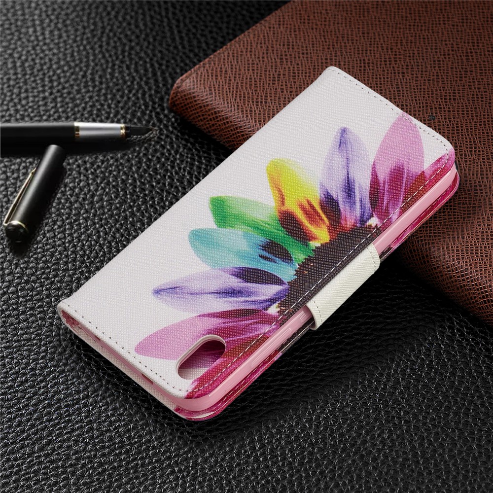 Stile di Stampa PU Flip Stand Phone Custodia Per Xiaomi Redmi 7A - Pattern Petali-8