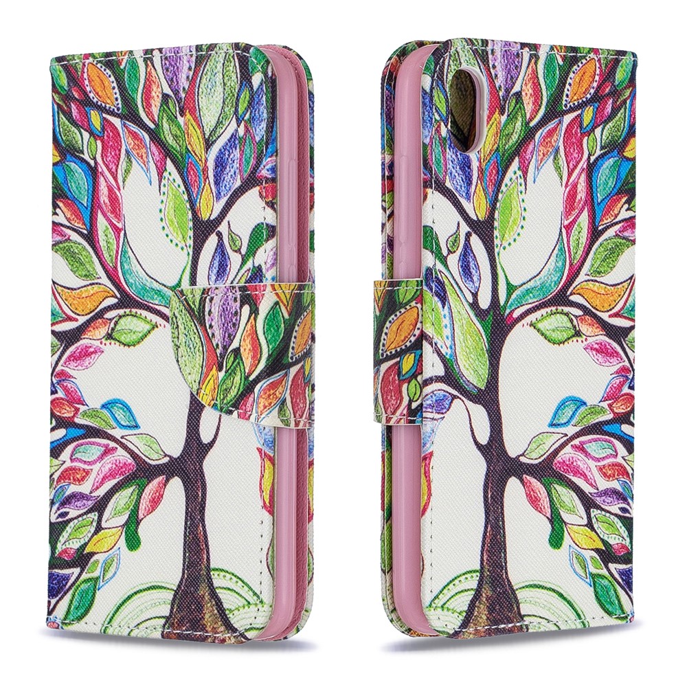 Printing Style PU Leather Flip Stand Phone Case for Xiaomi Redmi 7A - Colorized Tree-4