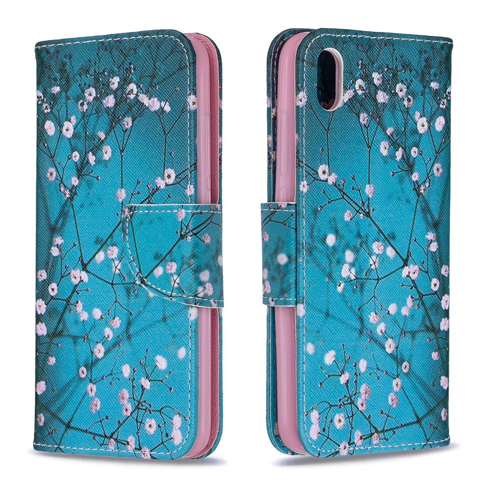 Printing Style PU Leather Flip Stand Phone Case for Xiaomi Redmi 7A - Tree with Flowers-4