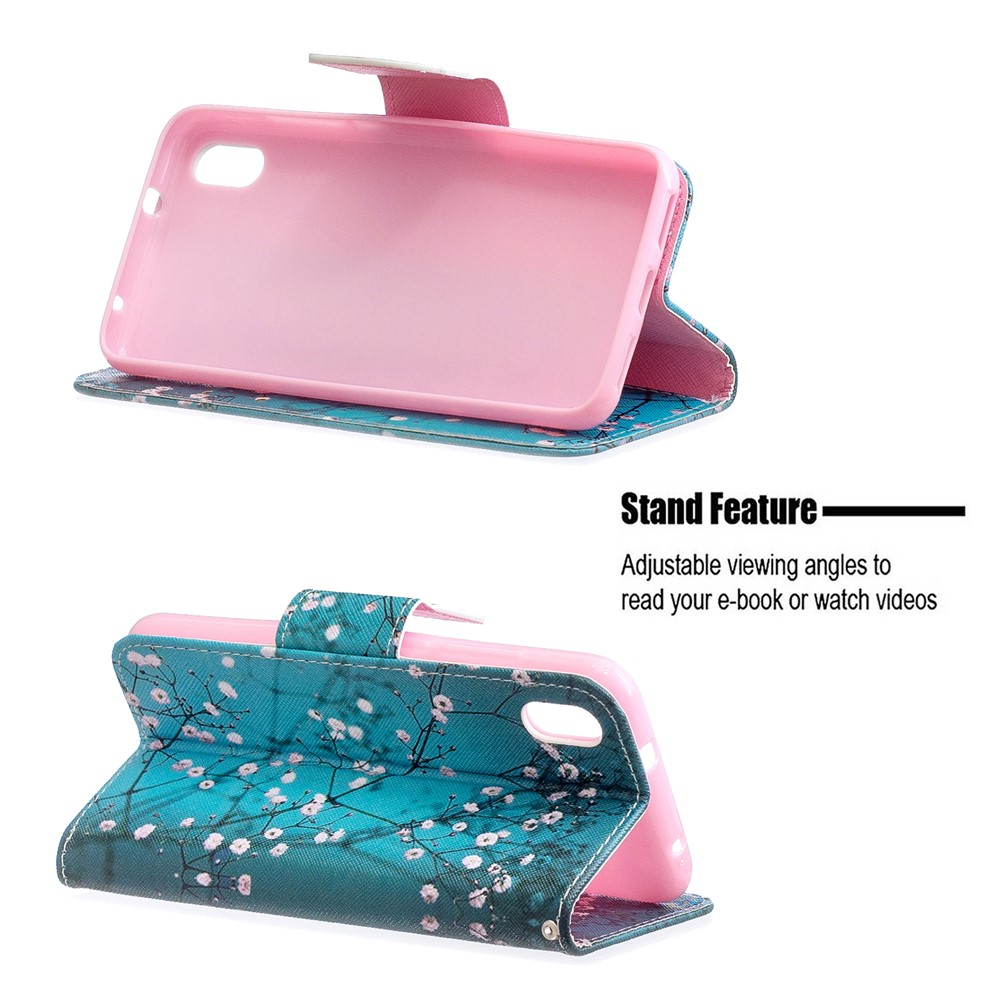 Printing Style PU Leather Flip Stand Phone Case for Xiaomi Redmi 7A - Tree with Flowers-5