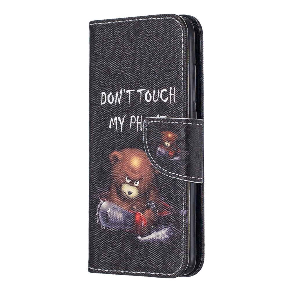 Printing Style PU Leather Flip Stand Phone Case for Xiaomi Redmi 7A - Bear And Its Warnings-2