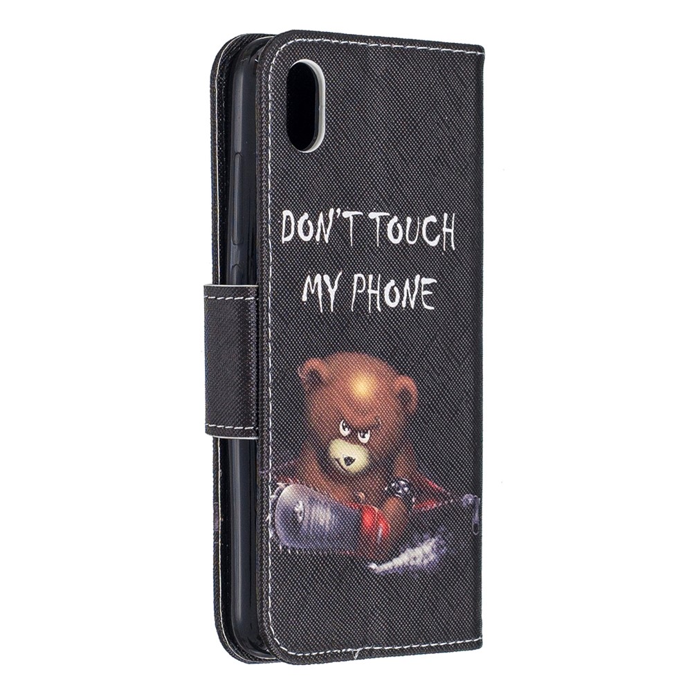 Printing Style PU Leather Flip Stand Phone Case for Xiaomi Redmi 7A - Bear And Its Warnings-3