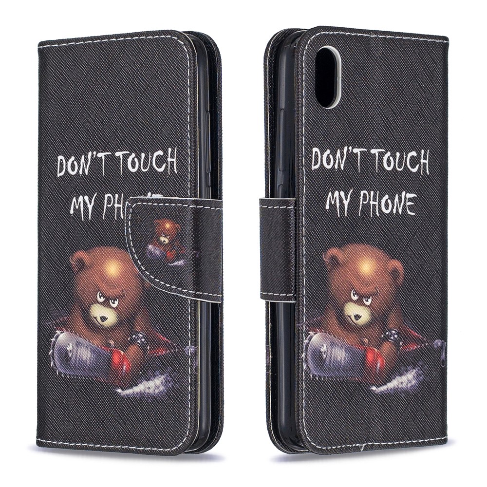 Printing Style PU Leather Flip Stand Phone Case for Xiaomi Redmi 7A - Bear And Its Warnings-4