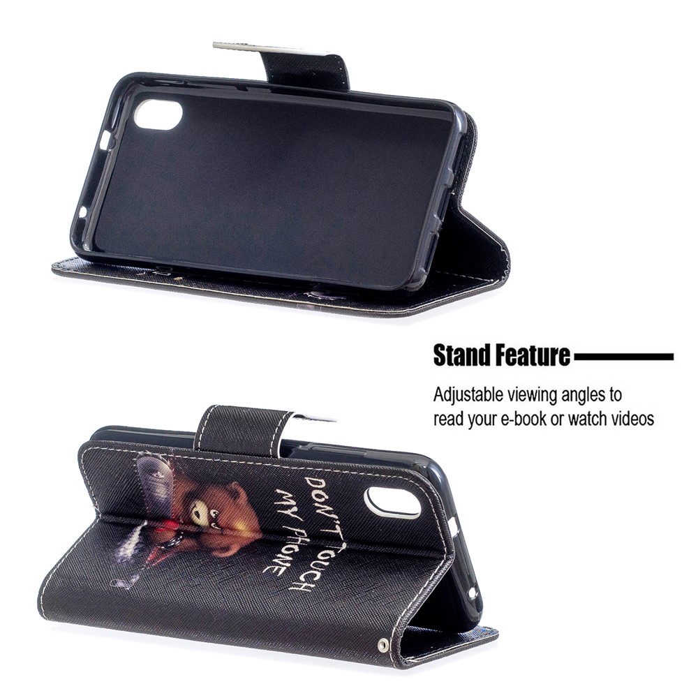 Printing Style PU Leather Flip Stand Phone Case for Xiaomi Redmi 7A - Bear And Its Warnings-5