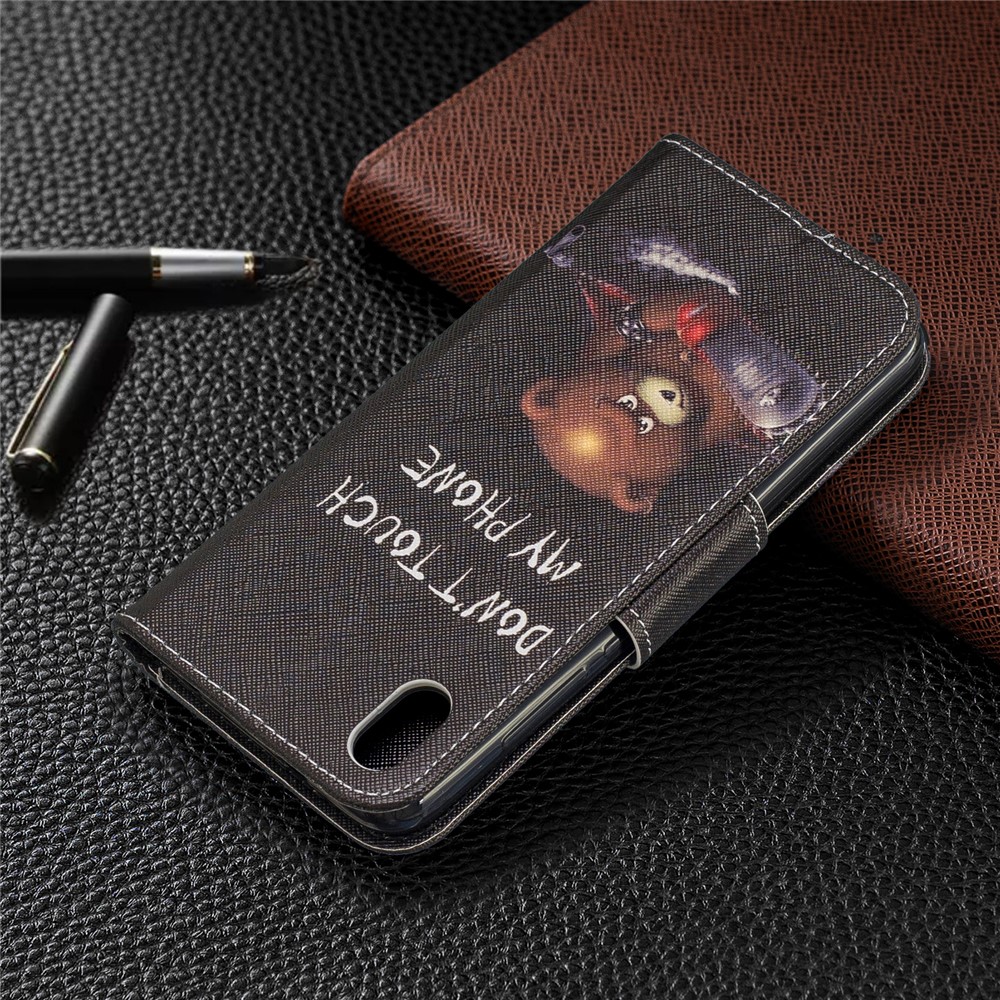 Printing Style PU Leather Flip Stand Phone Case for Xiaomi Redmi 7A - Bear And Its Warnings-8