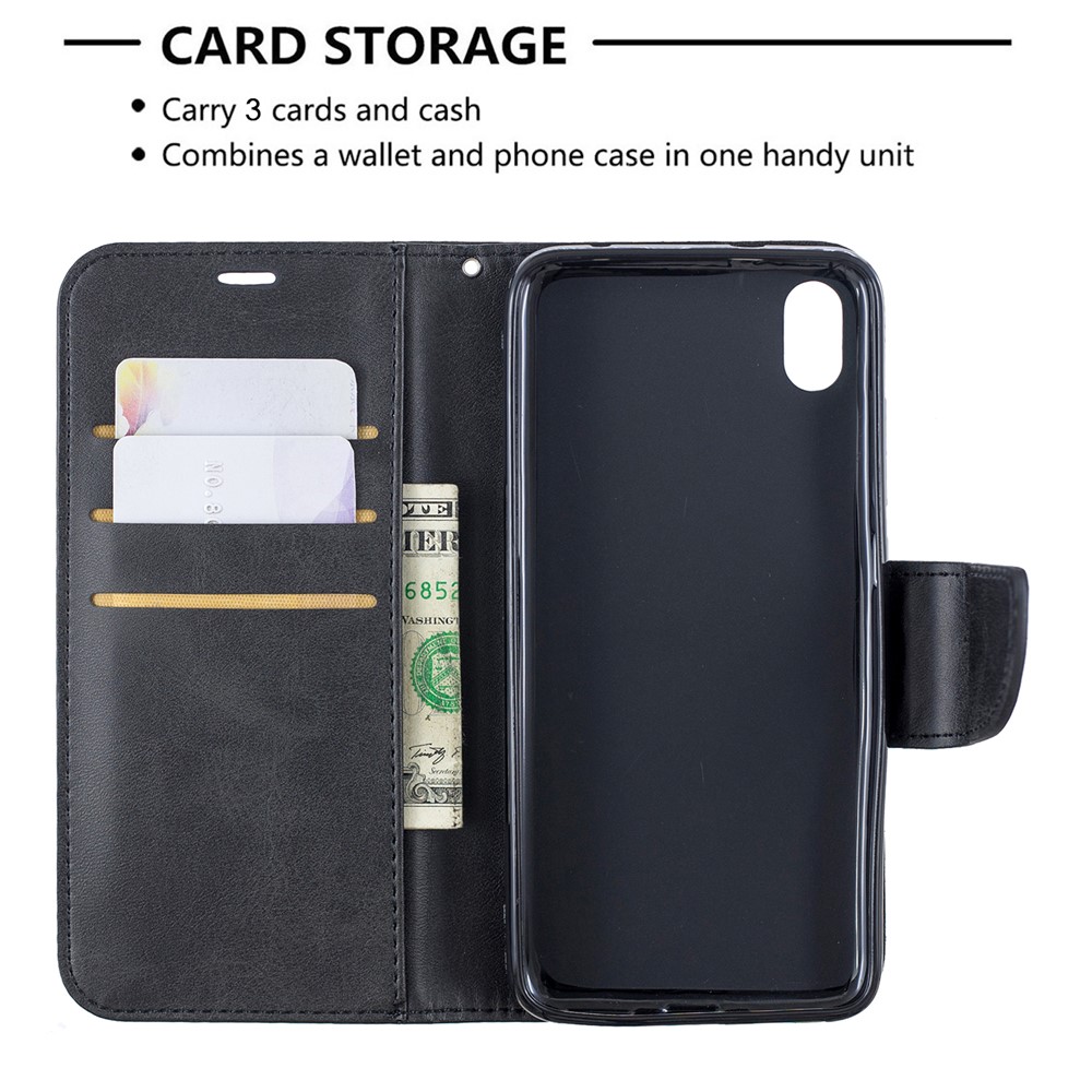 PU Leather Phone Wallet Stand Cover Case for Xiaomi Redmi 7A - Black-6
