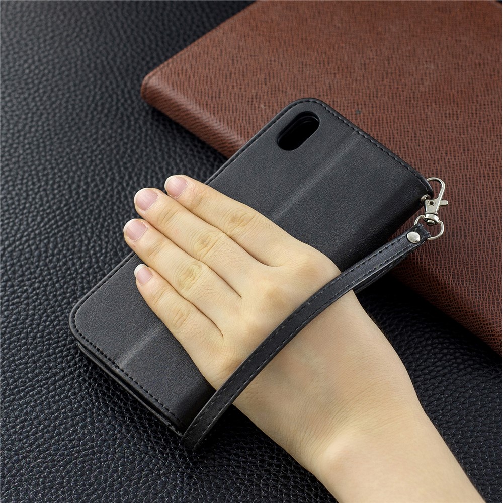 PU Leather Phone Wallet Stand Cover Case for Xiaomi Redmi 7A - Black-9