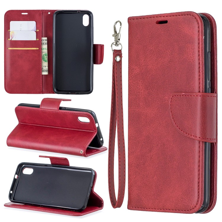 PU Leather Phone Wallet Stand Cover Case for Xiaomi Redmi 7A - Red-1
