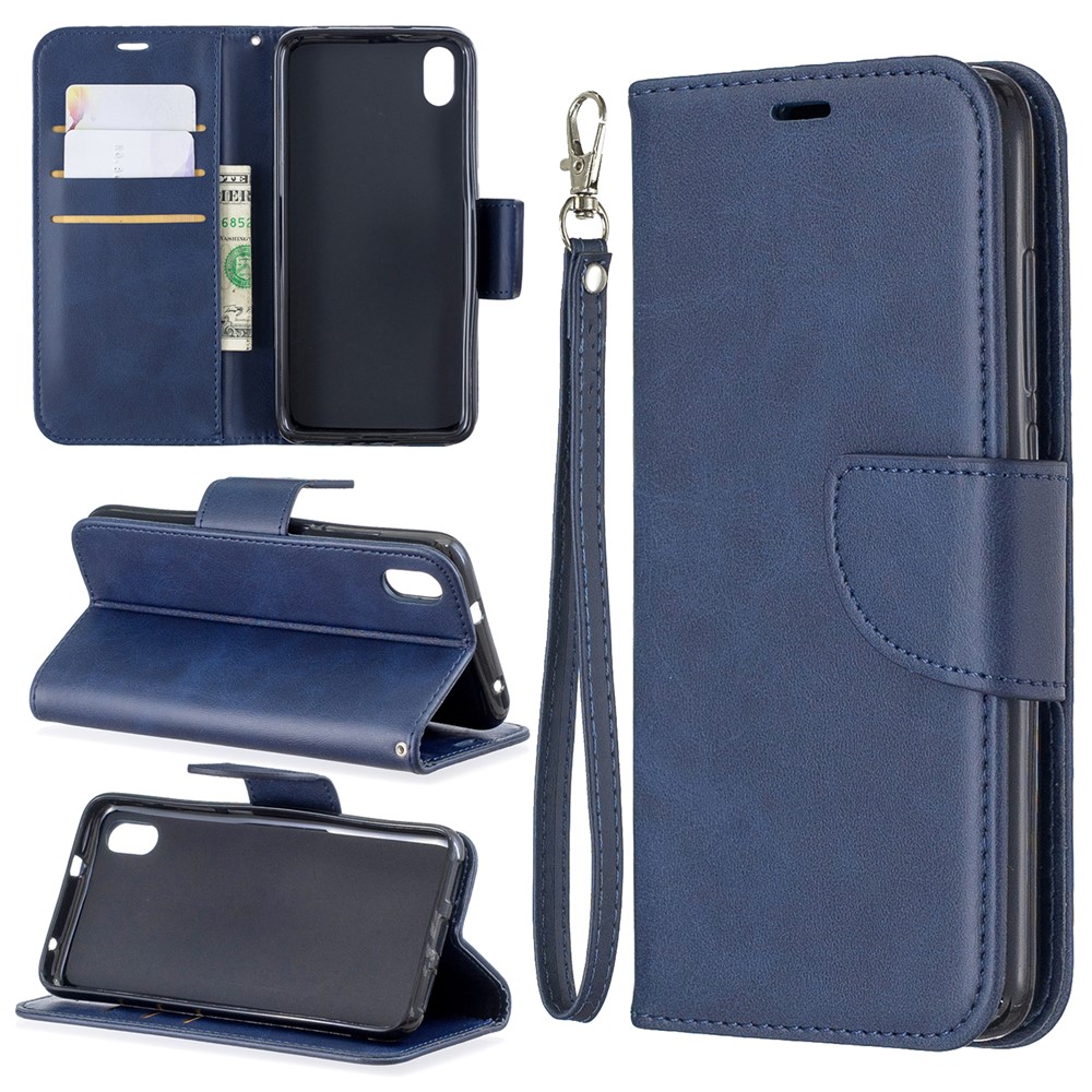 PU Leather Phone Wallet Stand Cover Case for Xiaomi Redmi 7A - Blue-1