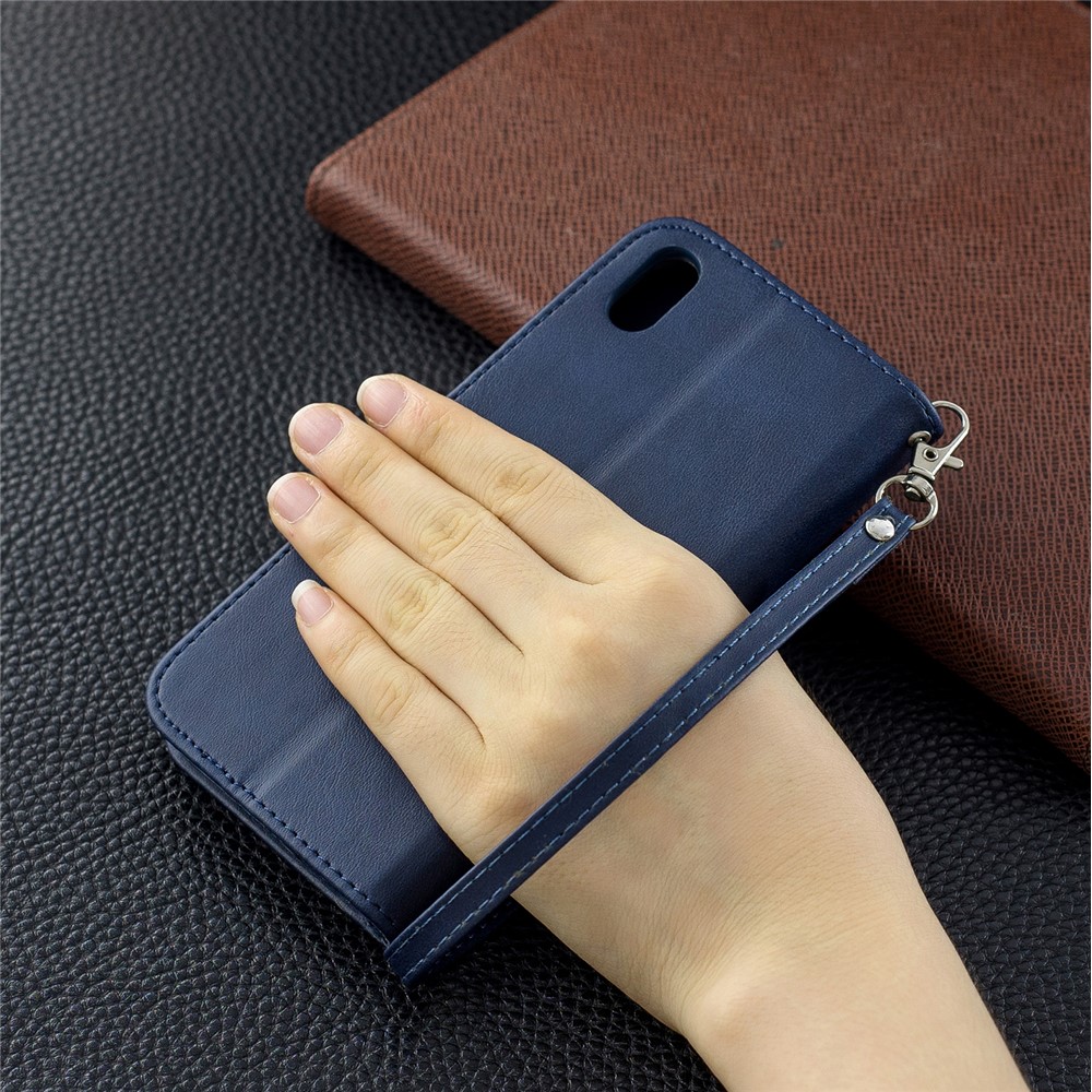 PU Leather Phone Wallet Stand Cover Case for Xiaomi Redmi 7A - Blue-9