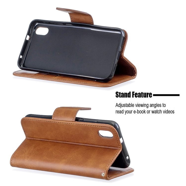 PU Leather Phone Wallet Stand Cover Case for Xiaomi Redmi 7A - Dark Brown-5