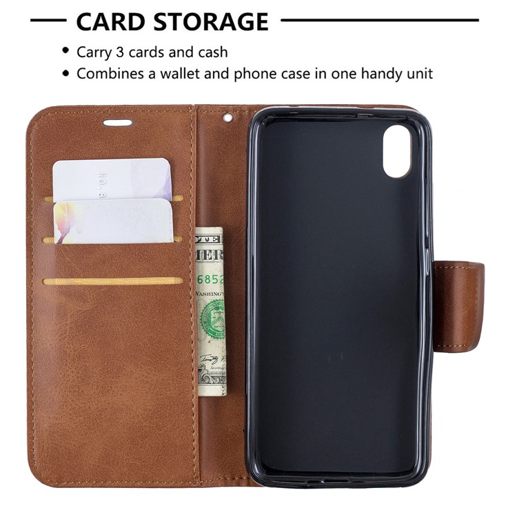 PU Leather Phone Wallet Stand Cover Case for Xiaomi Redmi 7A - Dark Brown-6