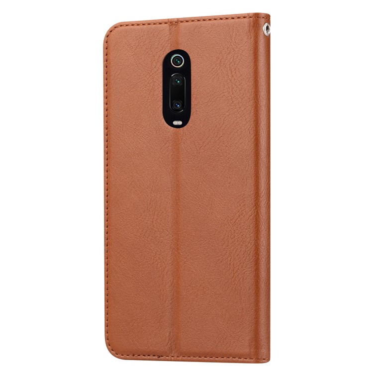 Auto-absorbed PU Leather Stand Wallet Phone Cover for Xiaomi Redmi K20/Mi 9/K20 Pro/Mi 9 Pro - Light Brown-3