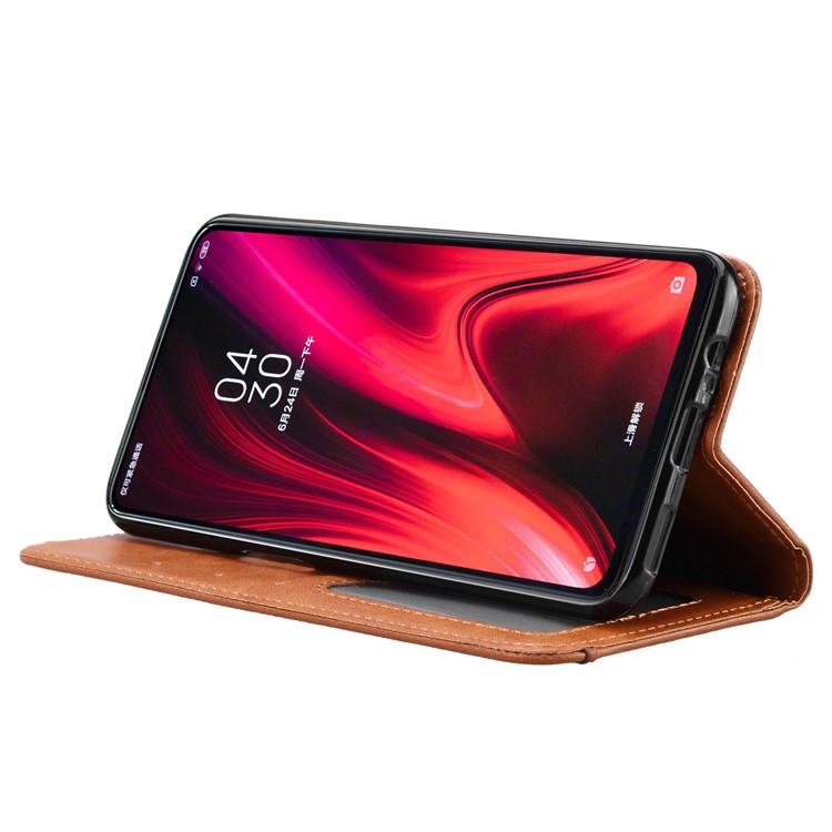 Auto-absorbed PU Leather Stand Wallet Phone Cover for Xiaomi Redmi K20/Mi 9/K20 Pro/Mi 9 Pro - Light Brown-5