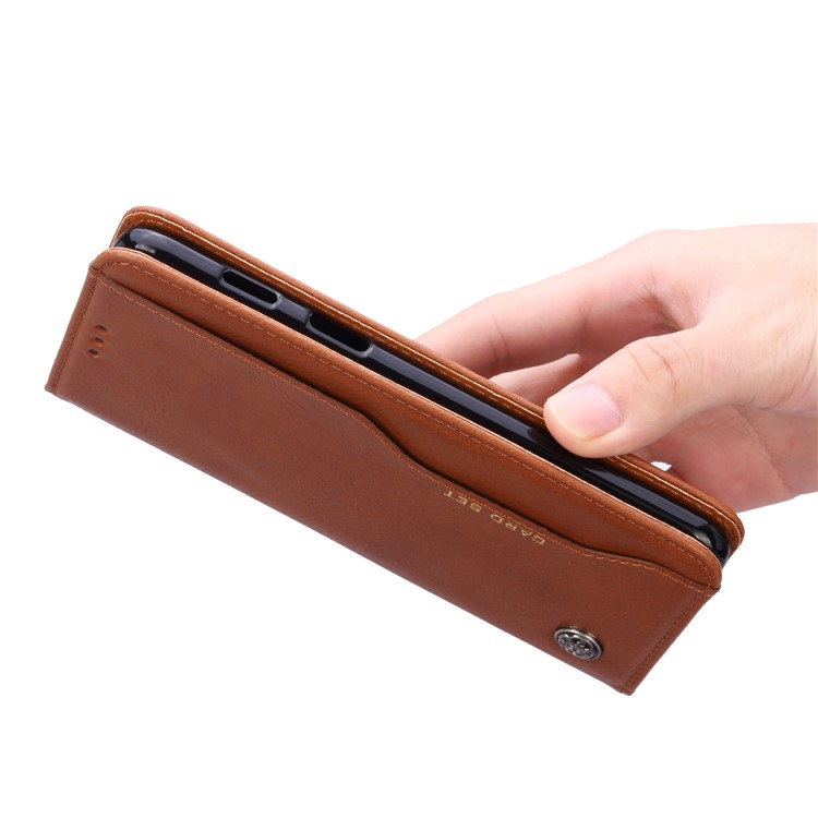Auto-absorbed PU Leather Stand Wallet Phone Cover for Xiaomi Redmi K20/Mi 9/K20 Pro/Mi 9 Pro - Light Brown-8