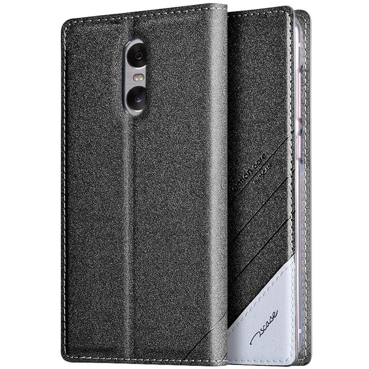 TSCASE Sand-like Matte Magnetic Leather Stand Case for Xiaomi Redmi Pro - Dark Grey-1