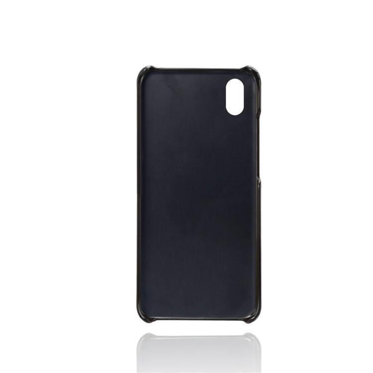 KSQ Double Card Slots PU Case de PC Con Recubrimiento de Cuero Para Xiaomi Redmi 7a - Negro-2