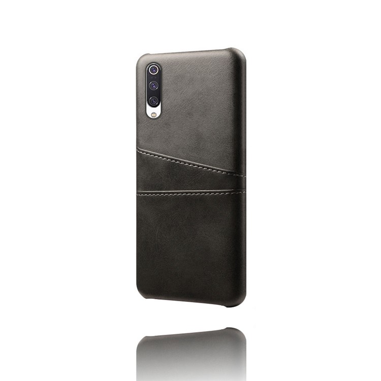 Double Card Slots PU Leather Coated PC Case for Xiaomi Mi CC9 - Black-5